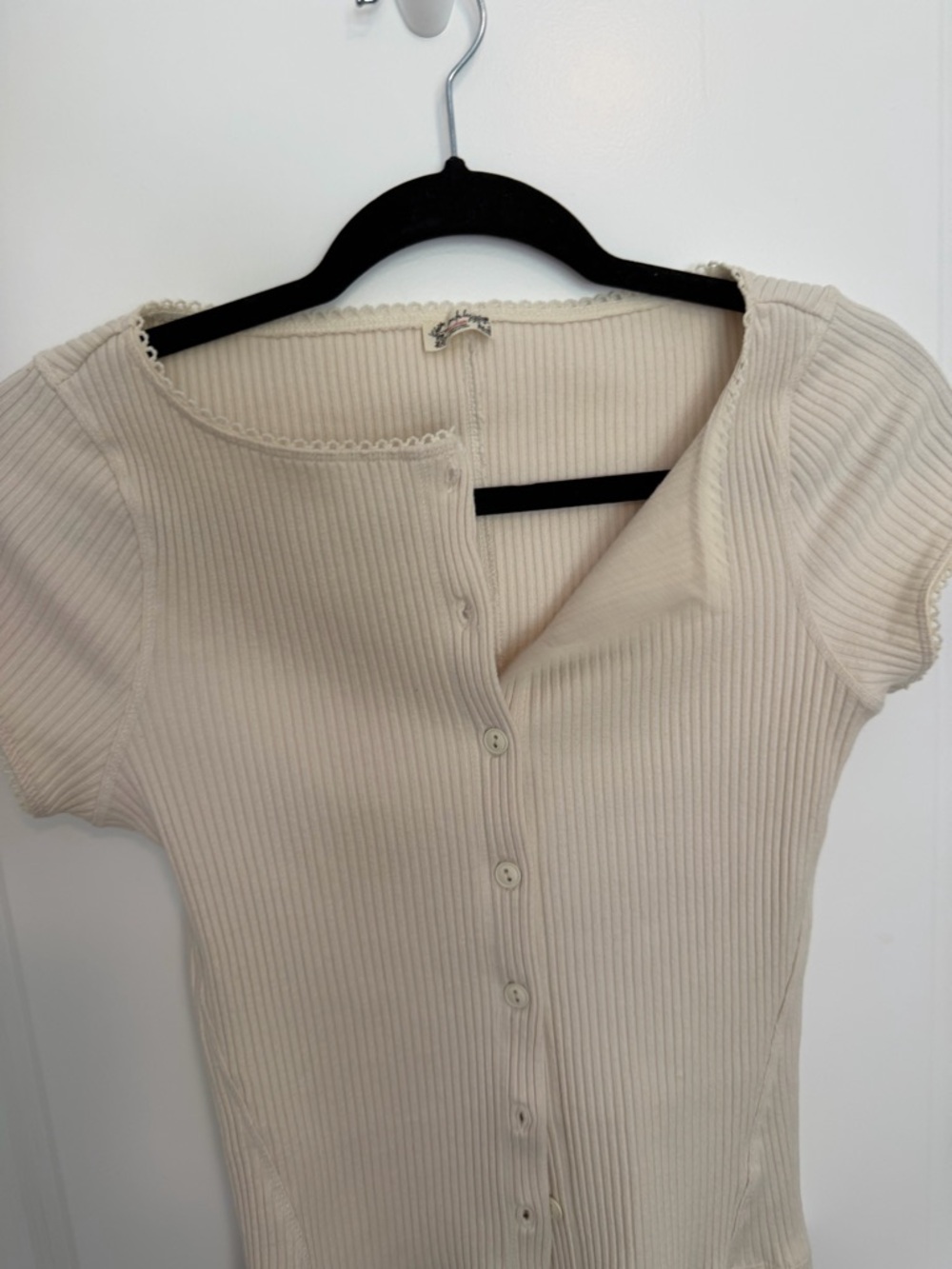 Free People Ribbed Button-Front Top - Picture 2 of 6